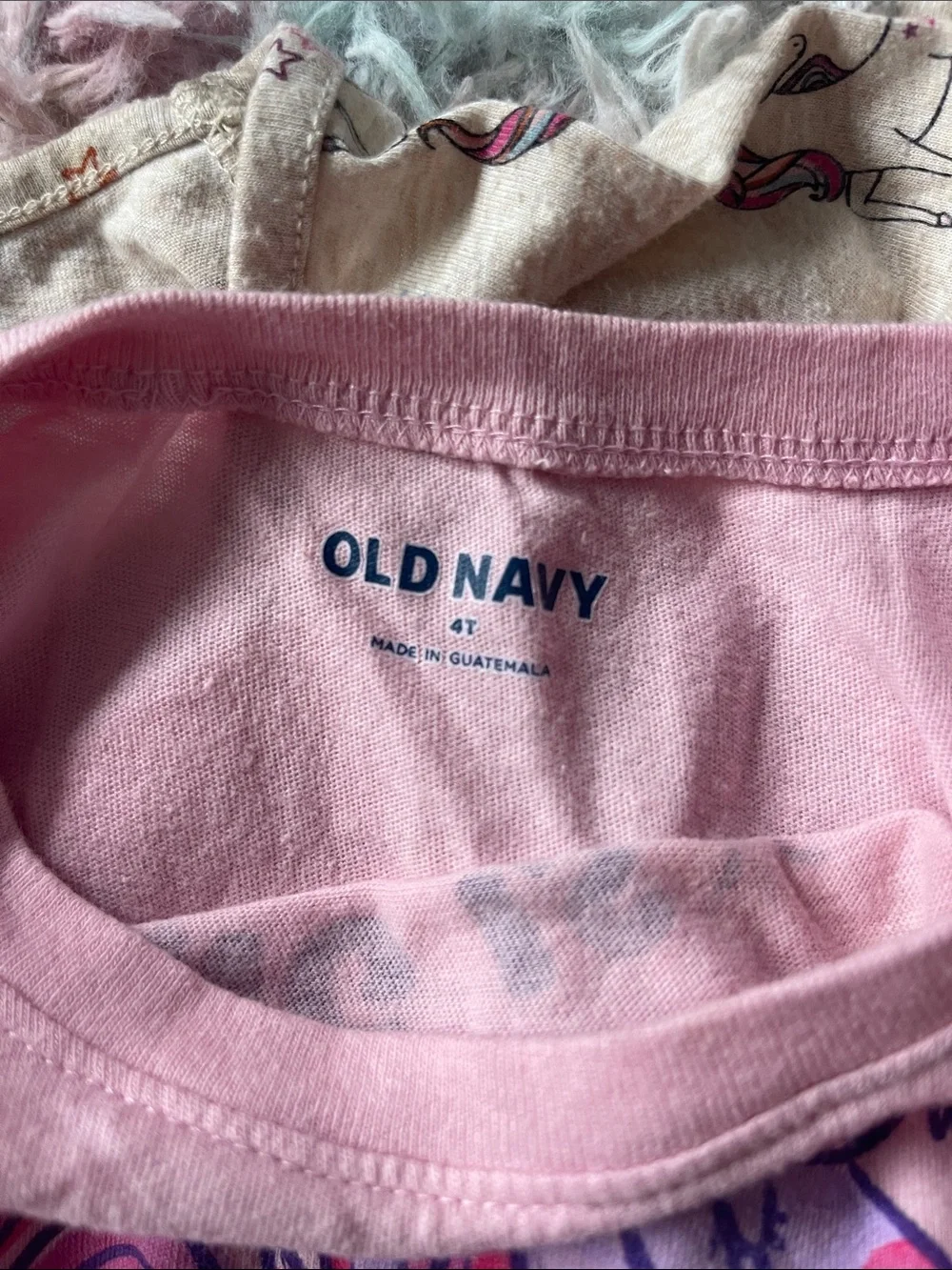 Garanimals Girls Unicorn Pajama Tops - Pink & Cream